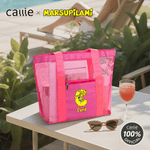 Personalised Long-Tailed Leopard Marsupilami Mesh Beach Tote Bag with Name Summer Holiday Birthday Gift for Women | Callie × Marsupilami®