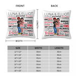 Personalized Always Soulmates Cartoon Couple Character Pillow Cover with Name Home Decor Birthday Valentine's Day Wedding Party Gift for Couple