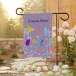 Personlig fargerik sommerfugl vårblomst hageflagg med tekst hagedekor Thanksgiving Day vårsesongen gave til familievenn