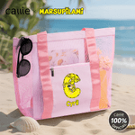 Personalised Long-Tailed Leopard Marsupilami Mesh Beach Tote Bag with Name Summer Holiday Birthday Gift for Women | Callie × Marsupilami®