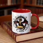 Personalized Book Dragon Ceramic Coffee Mug with Name Daily Use Birthday Gift for Book Lovers Bookworms