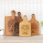 Personalised Engraved Tree of Life Reversible Cheese Charcuterie Grip Chopping Board with Text Date Made in USA  Housewarming Wedding Gift for Family
