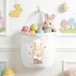 Personalisierte niedliche Ostern Kaninchen große Kapazität Leinwand Osterkorb mit Namen Eier Jagd Partei Ostern Tag Geschenk für Kinder