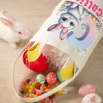 Personalized Cute Bunny Easter Egg Bunny Ears Basket with Name and Initial Egg Hunting Party Easter Gift for Boys Girls