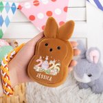 Gepersonaliseerde 2026 Paaseieren Kleurrijke Bunny Pluche Portemonnee Munttasje met Naam Verjaardag Terug naar School Paas Cadeau voor kinderen