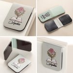 Personalizado Nacimiento Flor PU Cuero Marcapáginas Clip con Nombre Material de Lectura Regalo de Cumpleaños para los amantes de los libros Ratones de biblioteca