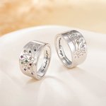 Gepersonaliseerde Sterling Zilveren Familiering met Geboortestenen en Gegraveerd Familieboom perfect Cadeau voor Mama of Oma