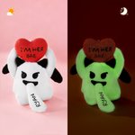 Personalised Love Heart Glow-In-The-Dark Cute Boo Plush Angel Devil Keychain with Name and Text Valentine's Day Gift for Couples