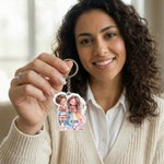 Personalized Cartoon Couple Acrylic Keychain with Names Daily Use Valentine's Day Anniversary Gift for Couple Boyfriend Girlfriend