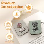 Personalizado Nacimiento Flor PU Cuero Marcapáginas Clip con Nombre Material de Lectura Regalo de Cumpleaños para los amantes de los libros Ratones de biblioteca