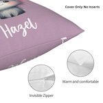 Personlig søt kanin flerfarget kasteputetrekk med navn Hjemmeinnredning Bursdagsgave til gutter jenter