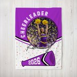 Personalized Game Day Cheerleader Megaphone Soft Photo Throw Blanket with Name and Year Home Decor Birthday Team Gift for Cheerleaders