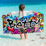 Personalisierte Graffiti Design überdimensioniert schnell trocknen Strand Handtuch mit Namen Strand Party Geburtstag Geschenk für Kinder Graffiti-Liebhaber