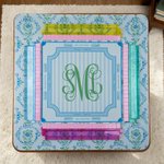 Alfombrilla de Mahjong antideslizante personalizada con diseño floral, monograma en forma de vid, nombre y bolsa de almacenamiento Noche de Mahjong Regalo de cumpleaños para los amantes del Mahjong