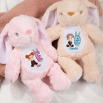 Personalized Cute Cartoon Character Initial Bunny Stuffed Toy with Name Easter Birthday Gift for Kids