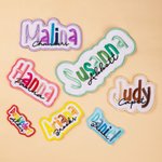 Personalized Multicolor Embroidered Name Patch Sports Event Cheer Accessories Back to School Birthday Gift for Kids