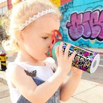 Personalisierte Graffiti Stil 12 oz isoliert Kind Wasserflasche mit Namen und Stroh zurück zu Schule Geburtstag Geschenk für Jungen Mädchen