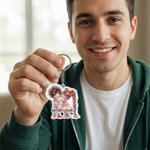 Personalized Cartoon Couple Acrylic Keychain with Names Daily Use Valentine's Day Anniversary Gift for Couple Boyfriend Girlfriend