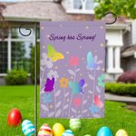 Personlig fargerik sommerfugl vårblomst hageflagg med tekst hagedekor Thanksgiving Day vårsesongen gave til familievenn