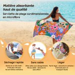 Serviette de plage  en microfibre personnalisée avec nom - Style bohème - Cadeau d'anniversaire pour les femmes et les amis