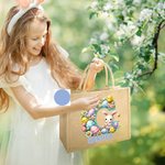 Sac en toile de jute avec nom Chasse aux oeufs Fête de Pâques Cadeau de Pâques pour Garçons Filles