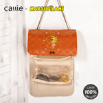 Borsa per il trucco in pelle PU con nome, regalo di compleanno essenziale per il viaggio, personalizzata in giallo e leopardo di Marsupilami | Callie × Marsupilami®