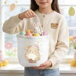 Personalisierte niedliche Ostern Kaninchen große Kapazität Leinwand Osterkorb mit Namen Eier Jagd Partei Ostern Tag Geschenk für Kinder