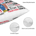 Personalized Always Soulmates Cartoon Couple Character Pillow Cover with Name Home Decor Birthday Valentine's Day Wedding Party Gift for Couple