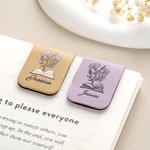 Personalizado Nacimiento Flor PU Cuero Marcapáginas Clip con Nombre Material de Lectura Regalo de Cumpleaños para los amantes de los libros Ratones de biblioteca