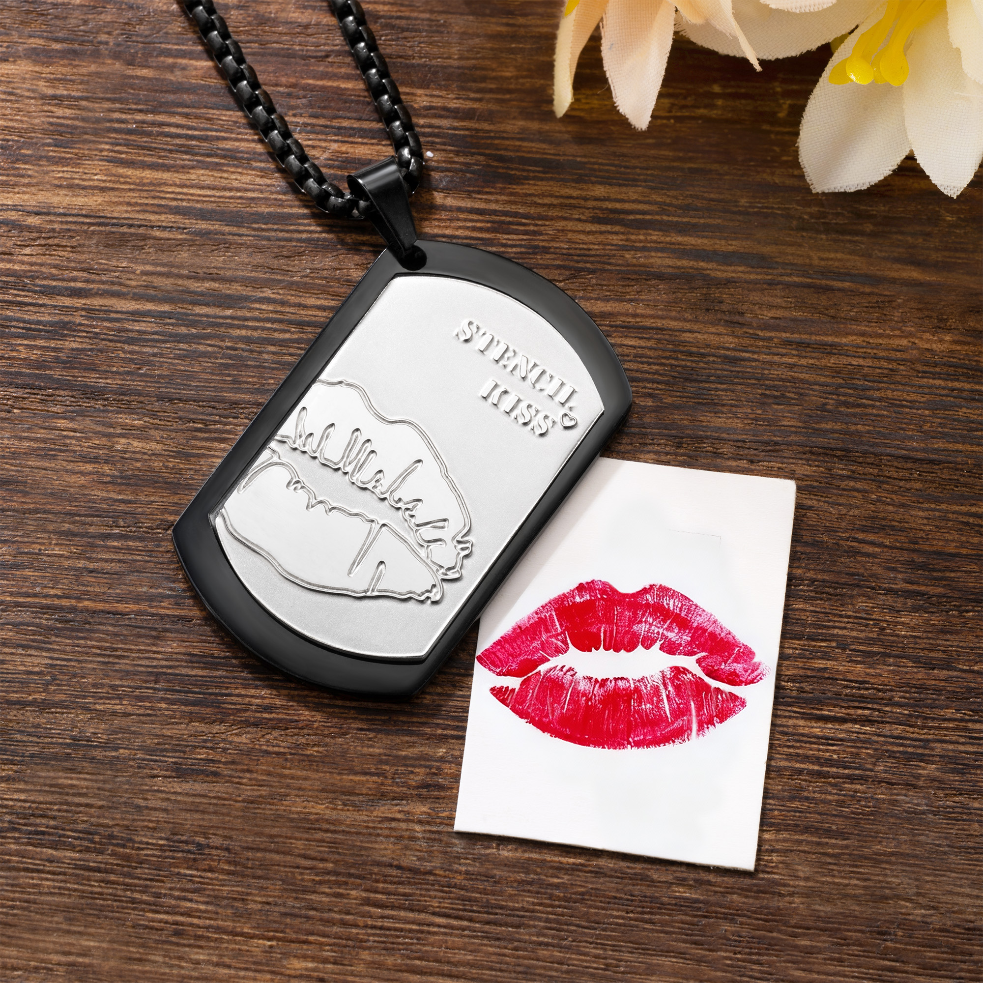 Collier Gravé pour Homme Personnalisé avec Nom et Texte pour la Saint-Valentin Cadeau d'Anniversaire pour Lui