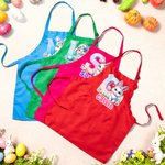Personalized Cute Bunny Initial Adjustable Kid Apron Chef Hat Set with Name and Pocket Cooking Accessory Easter Gift for Boys Girls