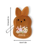 Gepersonaliseerde 2026 Paaseieren Kleurrijke Bunny Pluche Portemonnee Munttasje met Naam Verjaardag Terug naar School Paas Cadeau voor kinderen