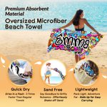 Personalisierte Graffiti Design überdimensioniert schnell trocknen Strand Handtuch mit Namen Strand Party Geburtstag Geschenk für Kinder Graffiti-Liebhaber