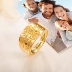 Gepersonaliseerde Sterling Zilveren Familiering met Geboortestenen en Gegraveerd Familieboom perfect Cadeau voor Mama of Oma