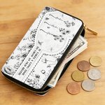 Personalized Toile De Jouy Birth Flower Hand Wallet with 1-5 Names and Multiple Compartments Birthday Anniversary Gift for Friends