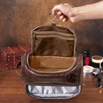 Personalisierte PU-Leder Kulturtasche mit Monogramm Wasserdicht Tragbar  Geburtstag Geschenk für Herren Trauzeuge Freund