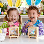 Personalized Happy Easter Cute Easter Bunny Clear Window Money Box Piggy Bank with Initial and Name Room Decor Easter Gift for Kids