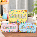 Personalised Easter Egg Butterfly Food Grade Metal Biscuit Tin Storage Box with Name Easter Party Gift for Kids
