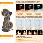 Pince Lumineuse LED Rechargeable Personnalisée avec Personnage de Lecture en Dessin Animé et Nom Cadeau d’Anniversaire pour Amoureux des Livres