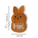 Porte-monnaie en peluche lapin personnalisé avec nom et dragonne Panier de Pâques Cadeau de fête de Pâques pour les enfants
