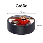 Personalisierter Eishockey Puck aus Hartgummi mit Foto Nummer Namen und Wunschtext Winterspiele Team Geschenk für Trainer Eishockey-Spieler und -Fans