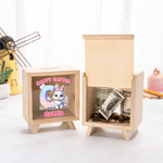 Personalized Happy Easter Cute Easter Bunny Clear Window Money Box Piggy Bank with Initial and Name Room Decor Easter Gift for Kids