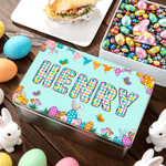 Personalised Easter Egg Butterfly Food Grade Metal Biscuit Tin Storage Box with Name Easter Party Gift for Kids