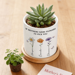 Gepersonaliseerde Kristallen Geboortebloem Vlinder Keramische Plantenpot met Namen Moederdag Verjaardagscadeau voor Mama Oma