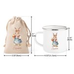 Lait de Pâques Personnalisé 12 oz Mug émaillé Drawstring Treat Bag Set with Name Happy Easter Gift for Boys Girls
