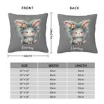 Personlig søt kanin flerfarget kasteputetrekk med navn Hjemmeinnredning Bursdagsgave til gutter jenter