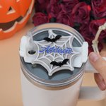Personalised Spider Web Bat Acrylic Tumbler Plate Tag with Name Accessory for Stanley Cup Halloween Gift for Friends