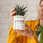 Gepersonaliseerde Kristallen Geboortebloem Vlinder Keramische Plantenpot met Namen Moederdag Verjaardagscadeau voor Mama Oma