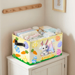 Personalized Cute Easter Bunny Design Large Storage Basket with Name Initial and Handle Easter Birthday Gift for Kids