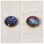 Personalised Northern Lights Sobriety Coin AA Chip with Number and Display Stand Anniversary Gift for Who Celebrate Sobriety Milestones